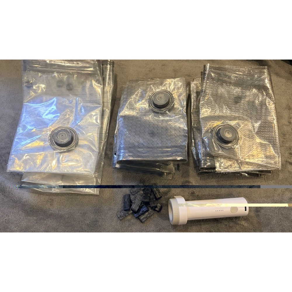 9 Pack Travel Vacuum Bags with Electric Pump for Luggage & Clothes